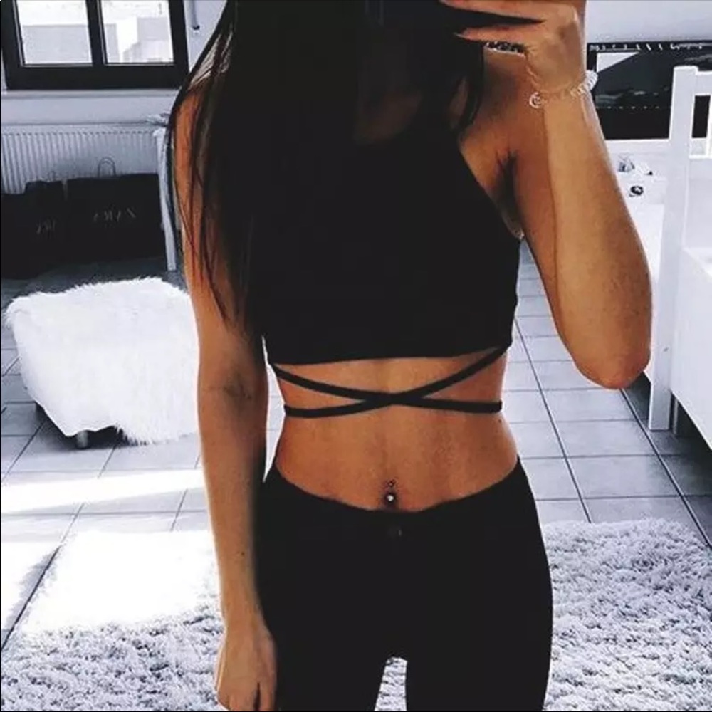 Lace up crop top